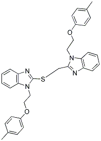 1-(2-(P-TOLYLOXY)ETHYL)-2-((1-(2-(P-TOLYLOXY)ETHYL)-1H-BENZO[D]IMIDAZOL-2-YL)METHYLTHIO)-1H-BENZO[D]IMIDAZOLE 结构式