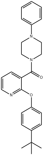 2-(4-(TERT-BUTYL)PHENOXY)(3-PYRIDYL) 4-PHENYLPIPERAZINYL KETONE 结构式