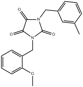 1-(2-甲氧基苄基)-3-(3-甲基苄基)咪唑烷-2,4,5-三酮 结构式