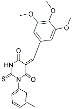 (5E)-1-(3-METHYLPHENYL)-2-THIOXO-5-(3,4,5-TRIMETHOXYBENZYLIDENE)DIHYDROPYRIMIDINE-4,6(1H,5H)-DIONE 结构式