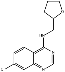 7-CHLORO-N-(TETRAHYDRO-2-FURANYLMETHYL)-4-QUINAZOLINAMINE 结构式