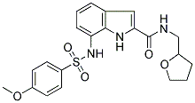 7-[((4-METHOXYPHENYL)SULPHONYL)AMINO]-N-TETRAHYDROFURFURYL-(1H)-INDOLE-2-CARBOXAMIDE 结构式