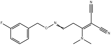 2-(1-(DIMETHYLAMINO)-3-([(3-FLUOROBENZYL)OXY]IMINO)PROPYLIDENE)MALONONITRILE 结构式