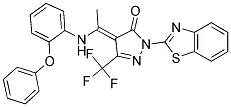 (E)-1-(BENZO[D]THIAZOL-2-YL)-4-(1-(2-PHENOXYPHENYLAMINO)ETHYLIDENE)-3-(TRIFLUOROMETHYL)-1H-PYRAZOL-5(4H)-ONE 结构式