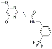 3-(4,6-DIMETHOXYPYRIMIDIN-2-YL)-N-(3-(TRIFLUOROMETHYL)BENZYL)PROPANAMIDE 结构式