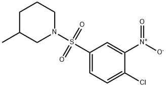 1-[(4-氯-3-硝基苯基)磺酰基]-3-甲基哌啶 结构式