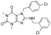 7-(4-Chlorobenzyl)-8-[(2-chlorobenzyl)amino]-1,3-dimethyl-3,7-dihydro-1H-purine-2,6-dione 结构式