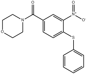 吗啉代(3-硝基-4-(苯硫基)苯基)甲酮 结构式