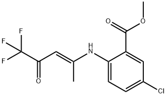 METHYL 5-CHLORO-2-([(E)-4,4,4-TRIFLUORO-1-METHYL-3-OXO-1-BUTENYL]AMINO)BENZENECARBOXYLATE 结构式