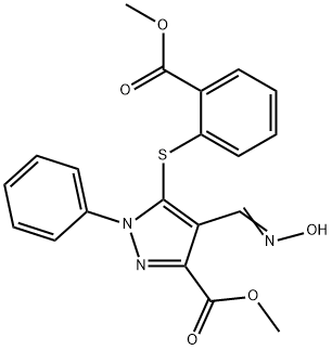 METHYL 4-[(HYDROXYIMINO)METHYL]-5-([2-(METHOXYCARBONYL)PHENYL]SULFANYL)-1-PHENYL-1H-PYRAZOLE-3-CARBOXYLATE 结构式