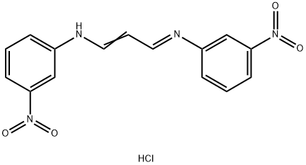 (3-(3-NITROPHENYLAMINO)PROP-2-ENYLIDENE)3-NITROPHENYLAMINE, HYDROCHLORIDE 结构式