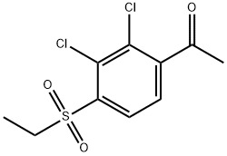 1-[2,3-DICHLORO-4-(ETHYLSULFONYL)PHENYL]-1-ETHANONE 结构式