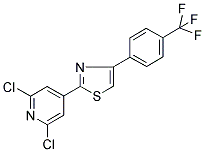 2,6-DICHLORO-4-(4-[4-(TRIFLUOROMETHYL)PHENYL]-1,3-THIAZOL-2-YL)PYRIDINE 结构式