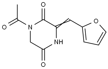 1-Acetyl-3-(2-furylmethylene)tetrahydro-2,5-pyrazinedione 结构式