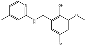 4-BROMO-2-METHOXY-6-([(4-METHYL-2-PYRIDINYL)AMINO]METHYL)BENZENOL 结构式