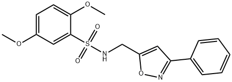 2,5-DIMETHOXY-N-[(3-PHENYL-5-ISOXAZOLYL)METHYL]BENZENESULFONAMIDE 结构式