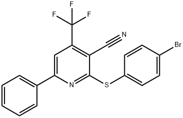2-[(4-Bromophenyl)sulfanyl]-6-phenyl-4-(trifluoromethyl)nicotinonitrile 结构式