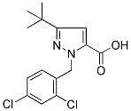 3-TERT-BUTYL-1-(2,4-DICHLOROBENZYL)-1H-PYRAZOLE-5-CARBOXYLIC ACID 结构式