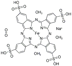 IRON(III) PHTHALOCYANINE-4,4',4'',4'''-TETRASULFONIC ACID, COMPOUND WITH OXYGEN MONOSODIUM SALT HYDRATE 结构式