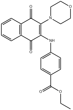 ETHYL 4-(3-MORPHOLINO-1,4-DIOXO-1,4-DIHYDRONAPHTHALEN-2-YLAMINO)BENZOATE 结构式