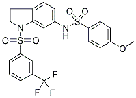 4-METHOXY-N-[2,3-DIHYDRO-1-[[3-(TRIFLUOROMETHYL)PHENYL]SULFONYL]-(1H)-INDOL-6-YL]BENZENESULFONAMIDE 结构式