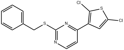 2-(BENZYLSULFANYL)-4-(2,5-DICHLORO-3-THIENYL)PYRIMIDINE 结构式