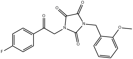 1-[2-(4-FLUOROPHENYL)-2-OXOETHYL]-3-(2-METHOXYBENZYL)-1H-IMIDAZOLE-2,4,5(3H)-TRIONE 结构式