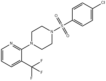 1-[(4-CHLOROPHENYL)SULFONYL]-4-[3-(TRIFLUOROMETHYL)-2-PYRIDINYL]PIPERAZINE 结构式