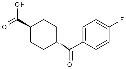 trans-4-(4-Fluorobenzoyl)cyclohexane-1-carboxylic acid 结构式