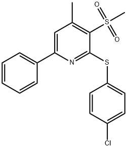 2-[(4-CHLOROPHENYL)SULFANYL]-4-METHYL-3-(METHYLSULFONYL)-6-PHENYLPYRIDINE 结构式