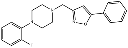 1-(2-FLUOROPHENYL)-4-[(5-PHENYL-3-ISOXAZOLYL)METHYL]PIPERAZINE 结构式
