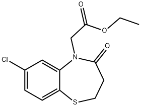 ETHYL 2-[7-CHLORO-4-OXO-3,4-DIHYDRO-1,5-BENZOTHIAZEPIN-5(2H)-YL]ACETATE 结构式