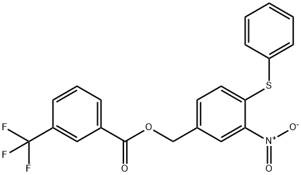 3-NITRO-4-(PHENYLSULFANYL)BENZYL 3-(TRIFLUOROMETHYL)BENZENECARBOXYLATE 结构式