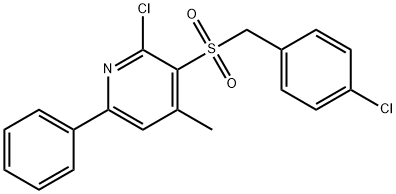 2-CHLORO-3-[(4-CHLOROBENZYL)SULFONYL]-4-METHYL-6-PHENYLPYRIDINE 结构式