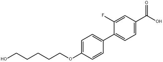 2-FLUORO-4'-[(5-HYDROXYPENTYL)OXY][1,1'-BIPHENYL]-4-CARBOXYLIC ACID 结构式