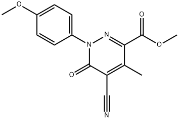 METHYL 5-CYANO-1-(4-METHOXYPHENYL)-4-METHYL-6-OXO-1,6-DIHYDRO-3-PYRIDAZINECARBOXYLATE 结构式