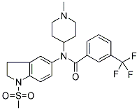 N-[2,3-DIHYDRO-1-(METHYLSULPHONYL)-(1H)-INDOL-5-YL]-N-(1-METHYLPIPERIDIN-4-YL)-3-(TRIFLUOROMETHYL)BENZAMIDE 结构式