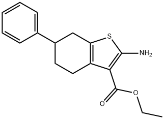 2-氨基-6-苯基-4,5,6,7-四氢苯并噻吩-3-羧酸乙酯 结构式