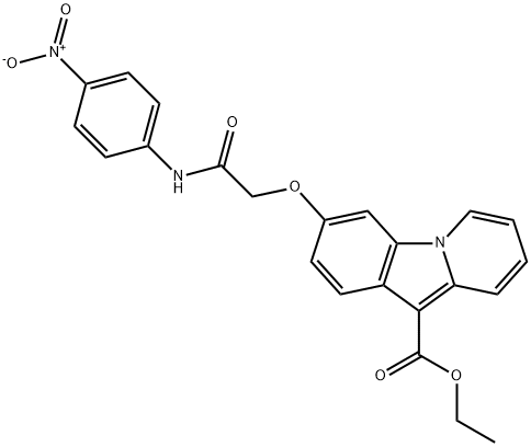 ETHYL 3-[2-(4-NITROANILINO)-2-OXOETHOXY]PYRIDO[1,2-A]INDOLE-10-CARBOXYLATE 结构式