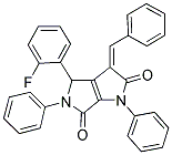 (Z)-3-BENZYLIDENE-4-(2-FLUOROPHENYL)-1,5-DIPHENYL-4,5-DIHYDROPYRROLO[3,4-B]PYRROLE-2,6(1H,3H)-DIONE 结构式