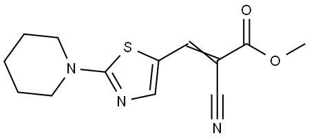 Methyl (E)-2-cyano-3-(2-piperidino-1,3-thiazol-5-yl)-2-propenoate 结构式