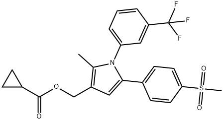 (2-METHYL-5-[4-(METHYLSULFONYL)PHENYL]-1-[3-(TRIFLUOROMETHYL)PHENYL]-1H-PYRROL-3-YL)METHYL CYCLOPROPANECARBOXYLATE 结构式