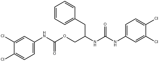 2-([(3,4-DICHLOROANILINO)CARBONYL]AMINO)-3-PHENYLPROPYL N-(3,4-DICHLOROPHENYL)CARBAMATE 结构式