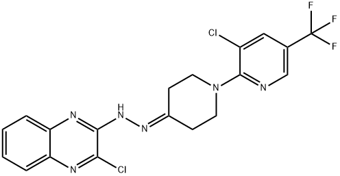 1-[3-CHLORO-5-(TRIFLUOROMETHYL)-2-PYRIDINYL]TETRAHYDRO-4(1H)-PYRIDINONE N-(3-CHLORO-2-QUINOXALINYL)HYDRAZONE 结构式