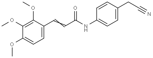 N-[4-(2-Nitriloethyl)phenyl]-3-(2,3,4-trimethoxyphenyl)acrylamide 结构式