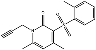 4,6-Dimethyl-3-[(2-methylphenyl)sulfonyl]-1-(2-propynyl)-2(1H)-pyridinone 结构式