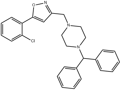 1-Benzhydryl-4-([5-(2-chlorophenyl)-3-isoxazolyl]methyl)piperazine 结构式