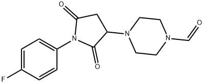 4-[1-(4-Fluorophenyl)-2,5-dioxo-3-pyrrolidinyl]-1-piperazinecarbaldehyde 结构式