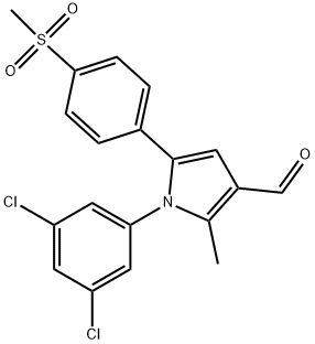 1-(3,5-DICHLOROPHENYL)-2-METHYL-5-[4-(METHYLSULFONYL)PHENYL]-1H-PYRROLE-3-CARBALDEHYDE 结构式