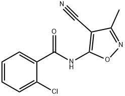 2-氯-N-(4-氰基-3-甲基异噁唑-5-基)苯甲酰胺 结构式